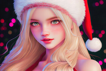 Digital paint a santa girl