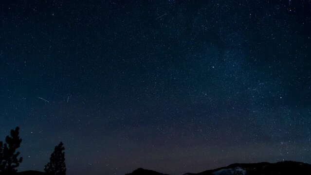 Geminids Meteor Shower Night Sky Skyscape Timelapse
