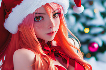 Digital paint a santa girl