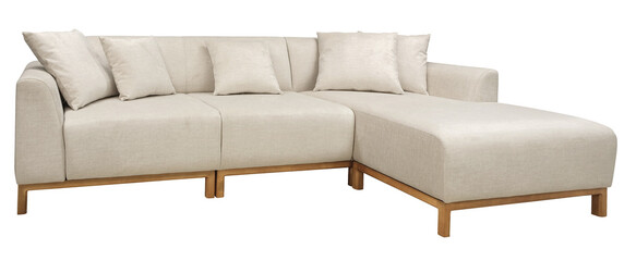 Corner sofa isolated on white background. Clipping path