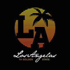 LOS ANGELES SUMMER T-SHIRT GRAPHIC PRINT. VECTOR FILE