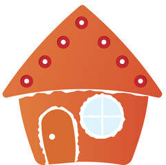 gingerbread house with fir trees png picture