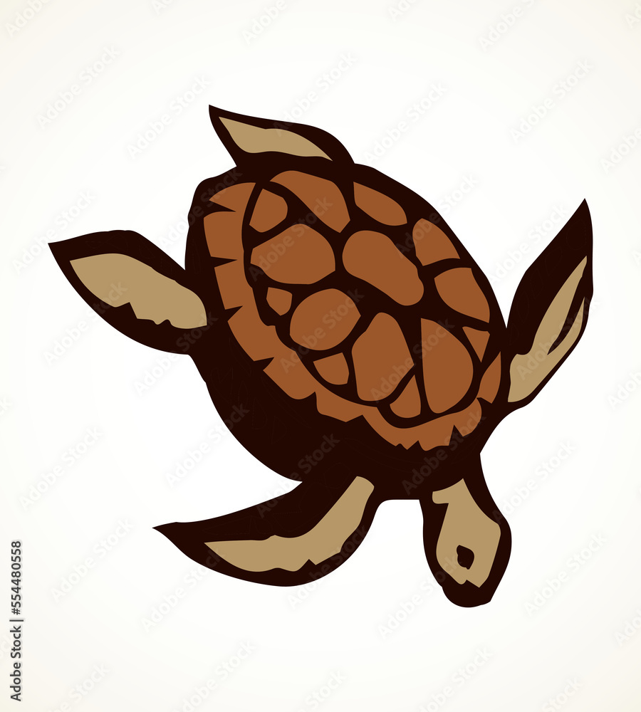 Wall mural Sea turtle. Vector drawing icon