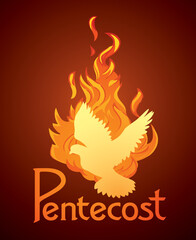 Pentecost sunday. Baptism with the Holy Spirit. Vector drawing icon