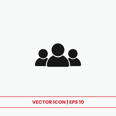 Group icon vector. People sign, team symbol.