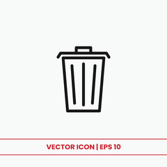 Trash can icon vector. Delete sign