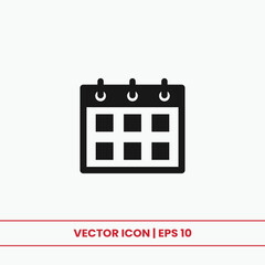 Calendar icon vector. Date sign