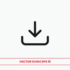 Download icon vector. Downloading sign