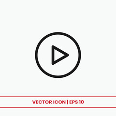Play icon vector. Player button sign