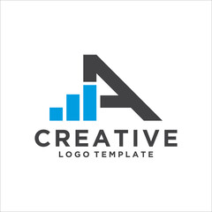 Investment logo with capital letter A, finance logo, financial investment logo, business logo