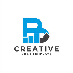 Fototapeta premium Investment logo with capital letter B, finance logo, financial investment logo, business logo