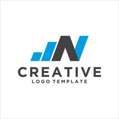 Investment logo with capital letter N, finance logo, financial investment logo, business logo