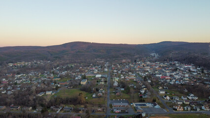 Sunset in the rural countryside town of Romney, West Virginia
