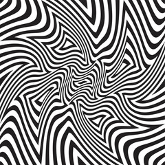 Fototapeta na wymiar Warped pattern with lines.Unusual poster Design .Vector stripes .Geometric texture