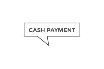 Cash payment button web banner templates. Vector Illustration
