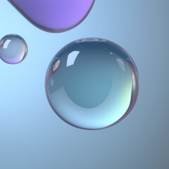 Drop of water 3d render.