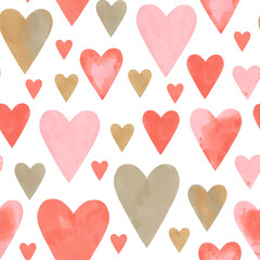 Pattern with hearts. Seamless background. Valentine's day. Drawn with markers	