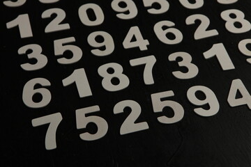 Background of numbers. from zero to nine. Numbers texture. Finance data concept. Mathematic. Seamless pattern with numbers. financial crisis concept. Business success.