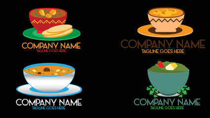 traditional food logos vector