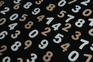 Background of numbers. from zero to nine. Numbers texture. Finance data concept. Mathematic....