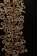 Background of numbers. from zero to nine. Numbers texture. Finance data concept. Mathematic. Seamless pattern with numbers. financial crisis concept. Business success.