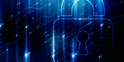 Obraz premium 2d illustration Safety concept: Closed Padlock on digital background