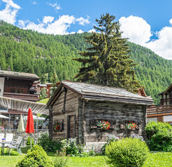 Old Buildings in Zermatt by Matterhorn
