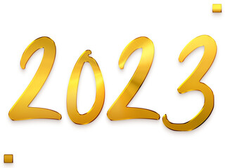 2023 Numbers in Transparent PNG Elegant Gold Bold Typography Minimalistic Golden Text