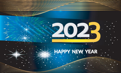 2023 Happy New Year Background Design. Greeting Card, Banner, Poster. Vector Illustration
