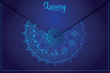 luxury blue ornamental mandala background design for Islamic poster, wedding card, invitation