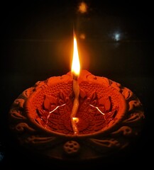 burning candle on a dark background