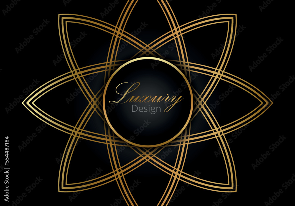 Canvas Prints Abstract template dark background with golden line. Luxury style. Vector illustration