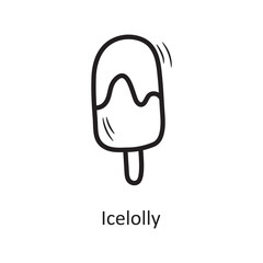 Ice lolly vector outline Icon Design illustration. Food and Drinks Symbol on White background EPS 10 File