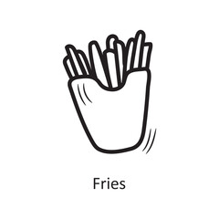Obraz premium Fries vector outline Icon Design illustration. Food and Drinks Symbol on White background EPS 10 File