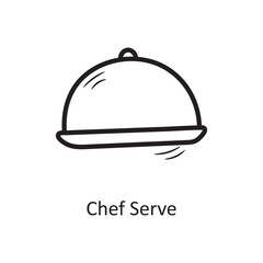 Chef Serve vector outline Icon Design illustration. Food and Drinks Symbol on White background EPS 10 File