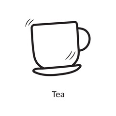 Tea vector outline Icon Design illustration. Food and Drinks Symbol on White background EPS 10 File