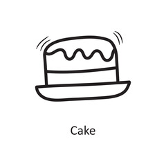 Cake vector outline Icon Design illustration. Food and Drinks Symbol on White background EPS 10 File