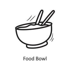 Food Bowl vector outline Icon Design illustration. Food and Drinks Symbol on White background EPS 10 File