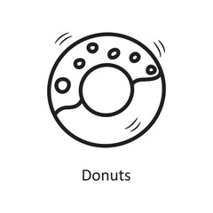 Donuts vector outline Icon Design illustration. Food and Drinks Symbol on White background EPS 10 File