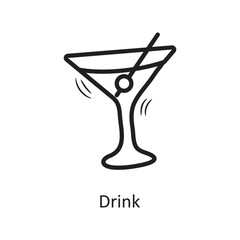 Drink vector outline Icon Design illustration. Food and Drinks Symbol on White background EPS 10 File