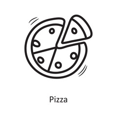 Pizza vector outline Icon Design illustration. Food and Drinks Symbol on White background EPS 10 File