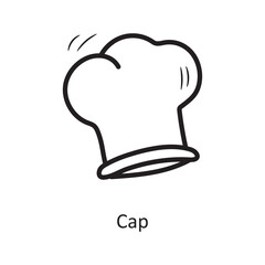 Cap vector outline Icon Design illustration. Food and Drinks Symbol on White background EPS 10 File