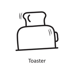Toaster vector outline Icon Design illustration. Food and Drinks Symbol on White background EPS 10 File