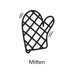 Mitten vector outline Icon Design illustration. Food and Drinks Symbol on White background EPS 10 File