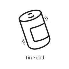  Tin Food vector outline Icon Design illustration. Food and Drinks Symbol on White background EPS 10 File