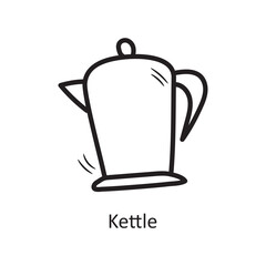 Kettle vector outline Icon Design illustration. Food and Drinks Symbol on White background EPS 10 File