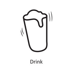 Drink vector outline Icon Design illustration. Food and Drinks Symbol on White background EPS 10 File