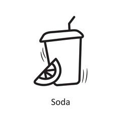 Soda vector outline Icon Design illustration. Food and Drinks Symbol on White background EPS 10 File