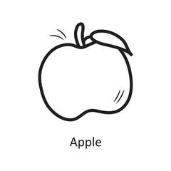 Apple vector outline Icon Design illustration. Food and Drinks Symbol on White background EPS 10 File