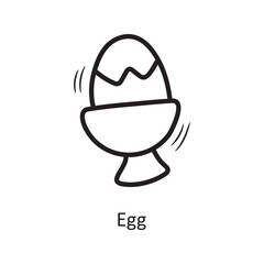 Egg vector outline Icon Design illustration. Food and Drinks Symbol on White background EPS 10 File